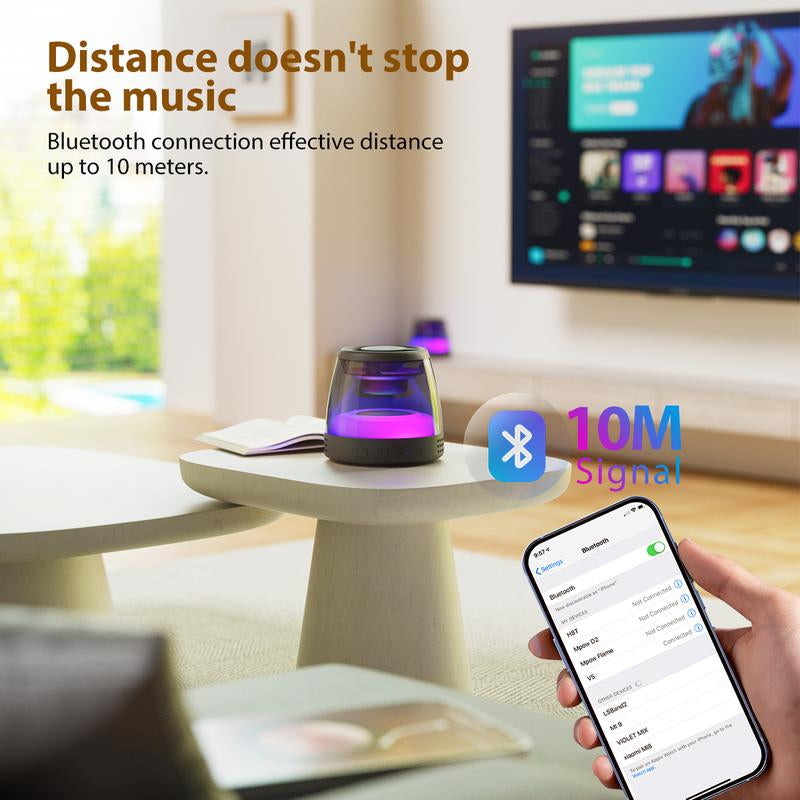 Magnetic Bluetooth Speaker, Portable Mini Wireless Speaker, Premium Sound Quality, TWS Stereo Sync, Hands-Free Speakerphone, Ideal for Travelling, Camping