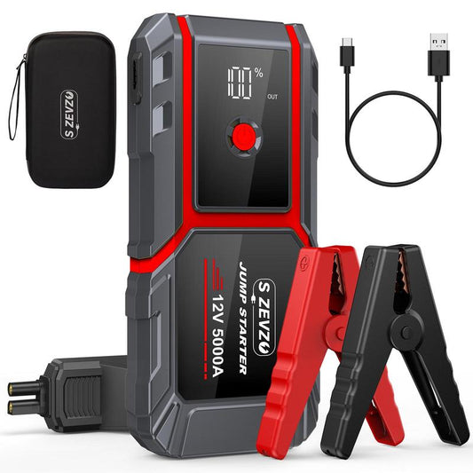 8000A Peak Portable Car Jump Starter with LED Light – Emergency Booster Battery Pack, Power Bank, Wireless Charging, Car Battery Jump Starter Tool​