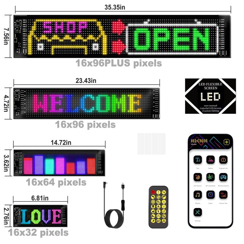 Devil Eyes for Vehicle, Truck, DIBMS LED Matrix Panel, LED Sign for Car: Programmable, Bluetooth APP Control,Wireless App-Controlled Scrolling LED Screen, Dynamic Usb-Powered LED Display Screen