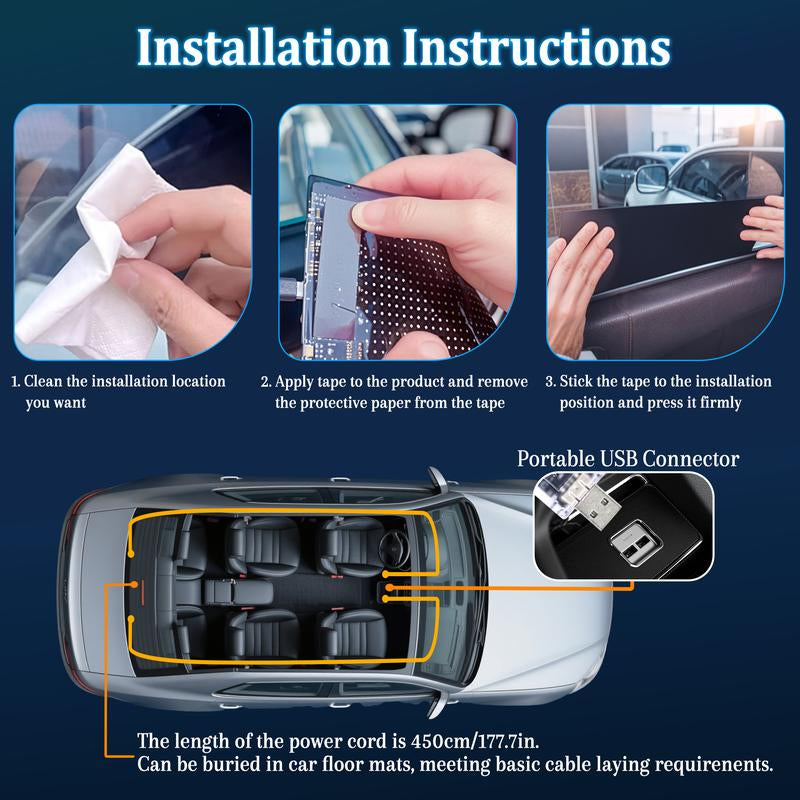 Devil Eyes for Vehicle, Truck, DIBMS LED Matrix Panel, LED Sign for Car: Programmable, Bluetooth APP Control,Wireless App-Controlled Scrolling LED Screen, Dynamic Usb-Powered LED Display Screen