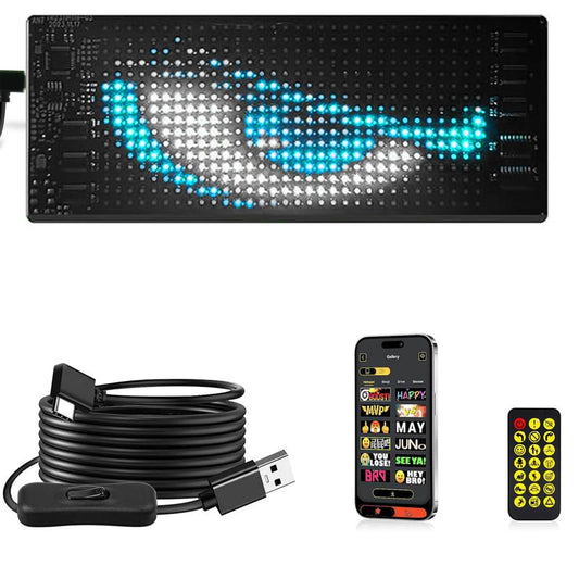 Devil Eyes for Vehicle, Truck, DIBMS LED Matrix Panel, LED Sign for Car: Programmable, Bluetooth APP Control,Wireless App-Controlled Scrolling LED Screen, Dynamic Usb-Powered LED Display Screen
